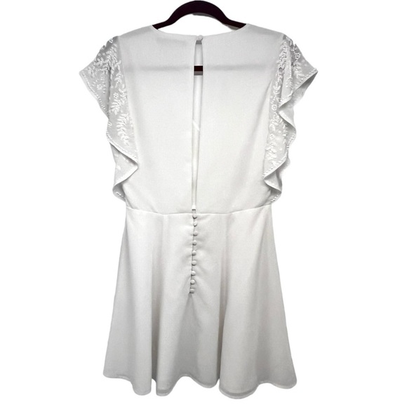Lovers + Friends The Roma White Beaded Fit & Flare Mini Dress Women’s Small - Picture 10 of 13